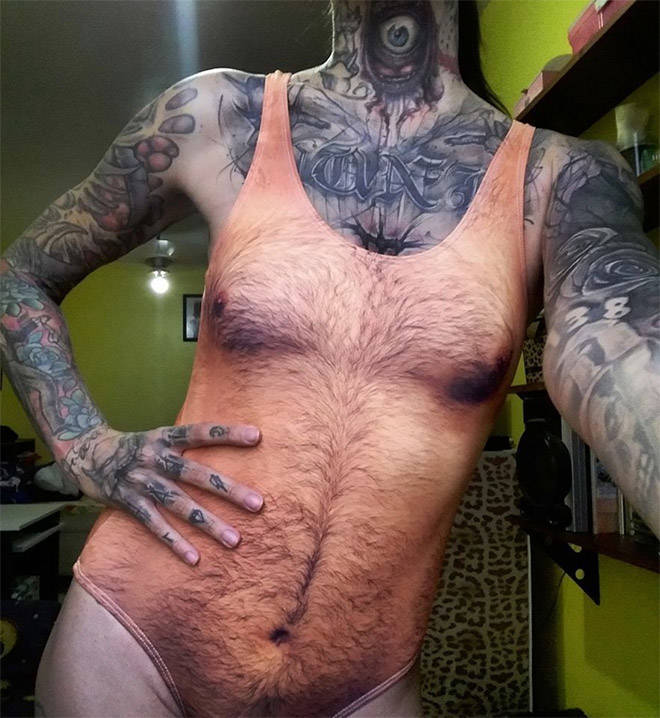 Want A Hairy Chest? Now Anyone Can Have It With This Ridiculous Swimsuit!