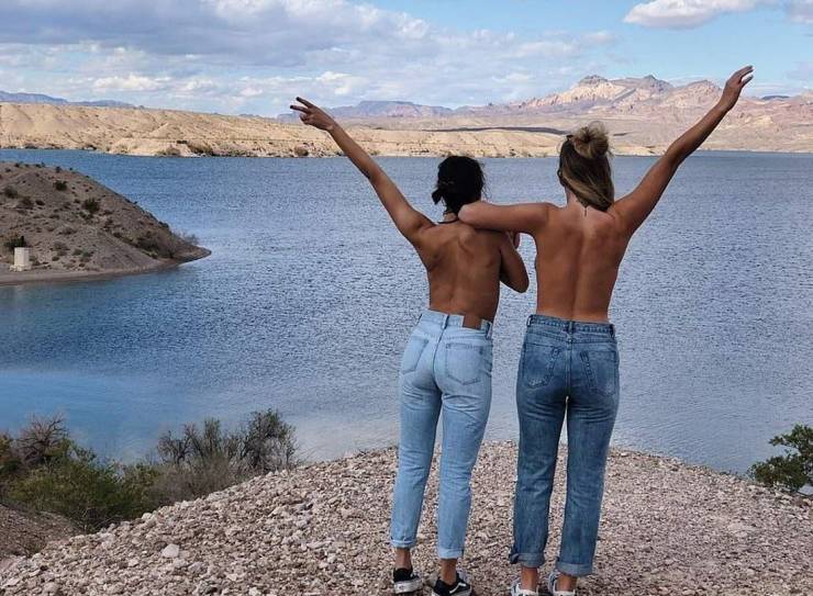 Girls Posing Topless In Front Of Beautiful Landscapes