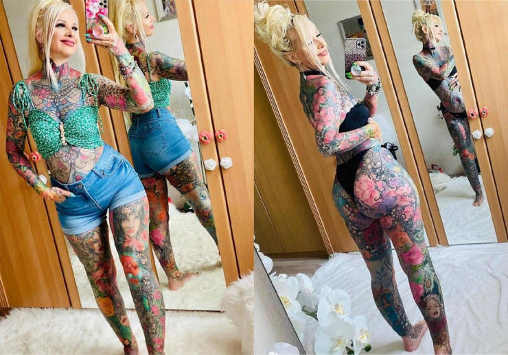 German Grandma Covers Her Body In Bright Tattoos