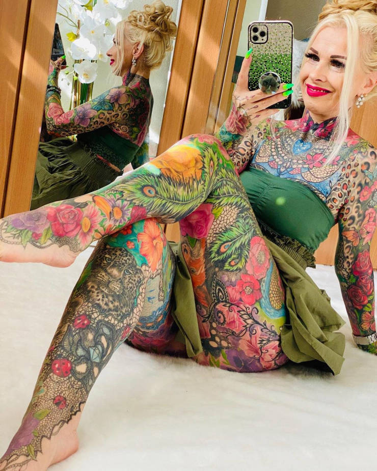German Grandma Covers Her Body In Bright Tattoos