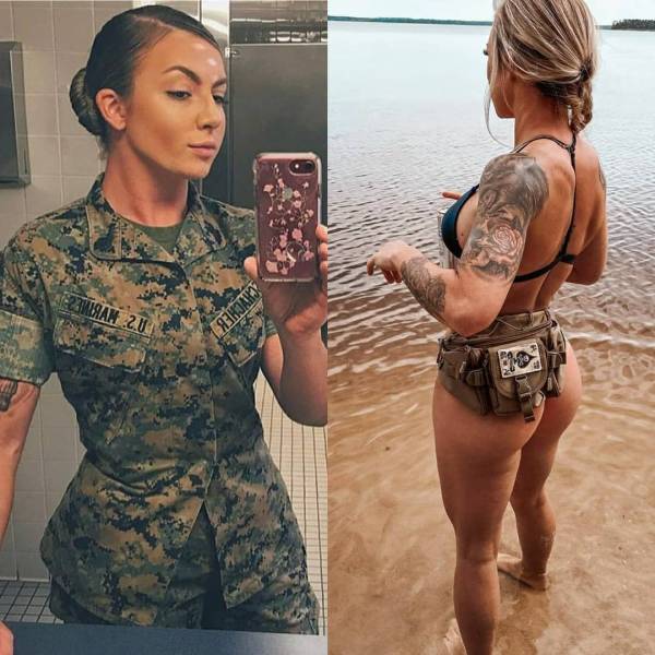 Beauties With And Without Their Uniform
