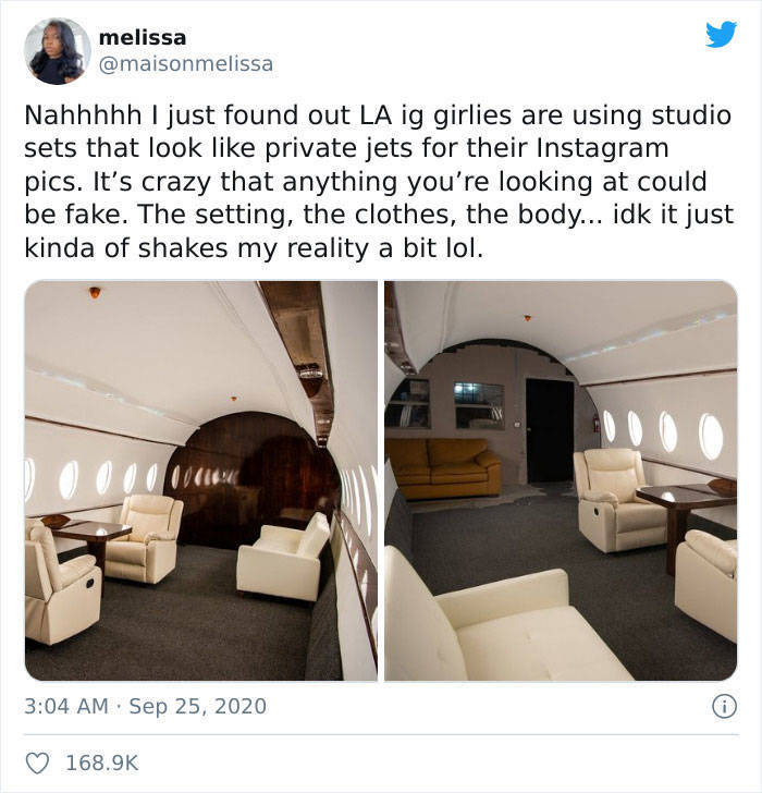 Influencers Rent A Studio To Make It Look Like They’re Flying On A Private Jet