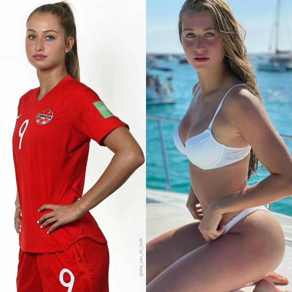Girls With And Without Their Uniforms