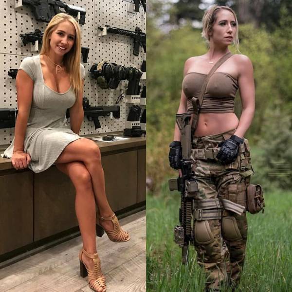 Girls With And Without Their Uniforms