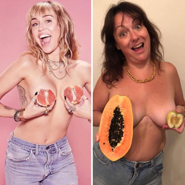 Woman Recreates Celebrity Photos In Funny Ways