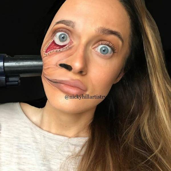 Makeup Artist Transforms Herself Into Celebrities And Mind-Boggling Illusions