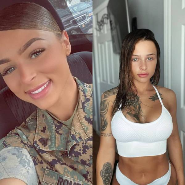 Fit Girls With And Without Their Uniforms