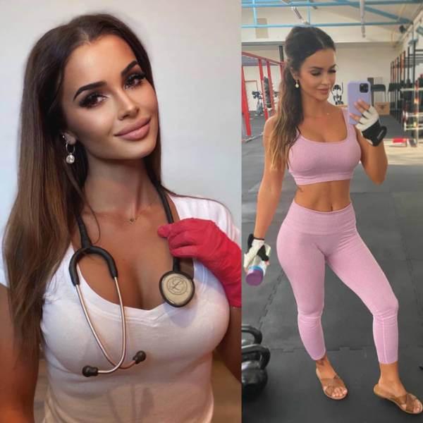 Fit Girls With And Without Their Uniforms