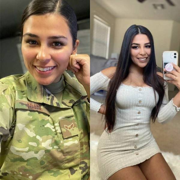 Fit Girls With And Without Their Uniforms