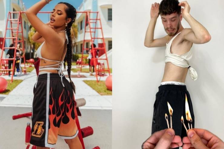 Man Mockingly Recreates “Sexy” Celebrity Photos