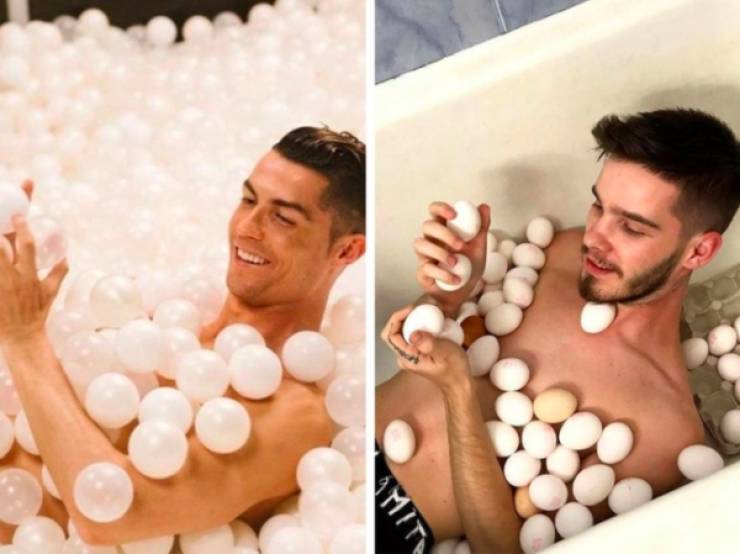 Man Mockingly Recreates “Sexy” Celebrity Photos