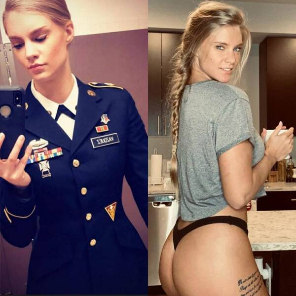 Sexy Girls With And Without Their Uniforms