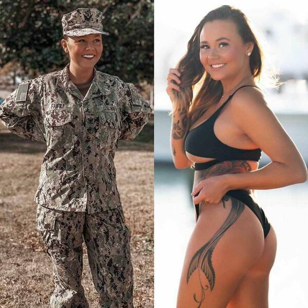 Sexy Girls With And Without Their Uniforms