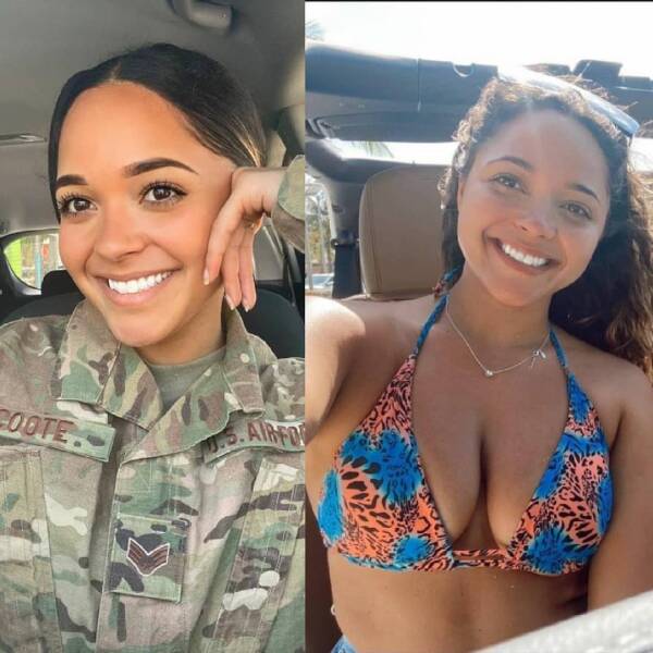 Sexy Girls With And Without Their Uniforms