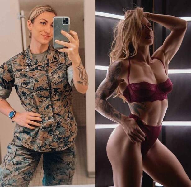 Sexy Girls With And Without Their Uniforms