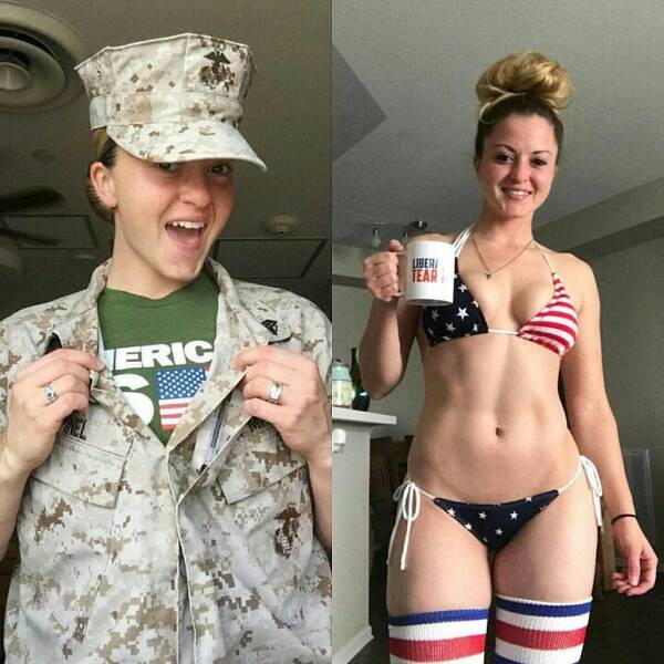 Sexy Girls With And Without Their Uniforms