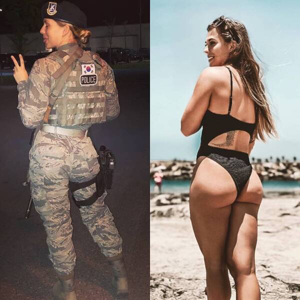 Sexy Girls With And Without Their Uniforms