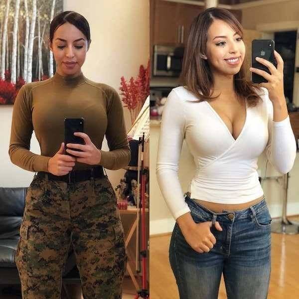 Sexy Girls With And Without Their Uniforms