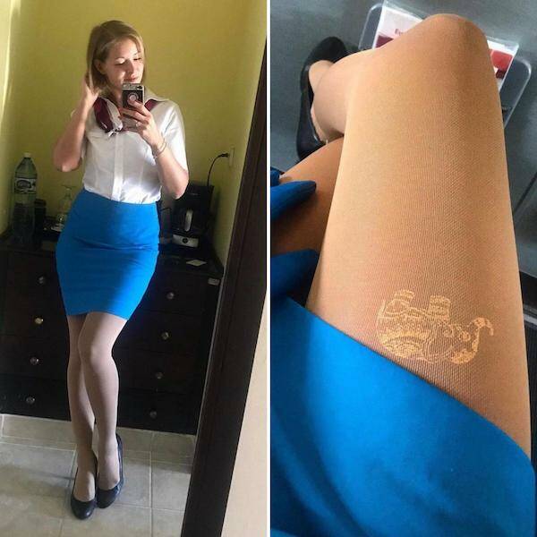 Hot Flight Attendants With And Without Their Uniform