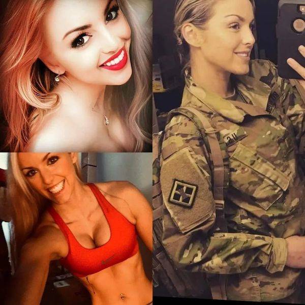 Military Girls With And Without Their Uniforms