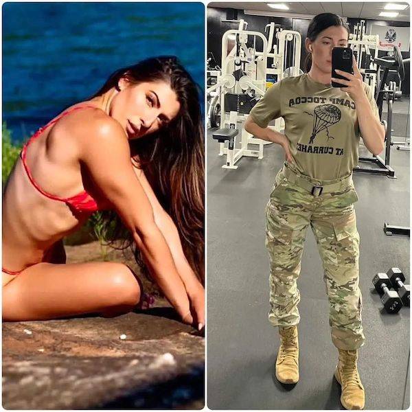 Military Girls With And Without Their Uniforms