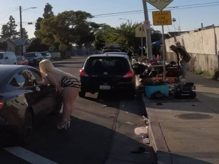 Prostitutes Walk The Streets Of Los Angeles In Their Underpants In Broad Daylight