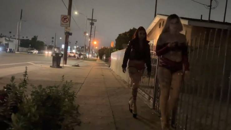 Prostitutes Walk The Streets Of Los Angeles In Their Underpants In Broad Daylight
