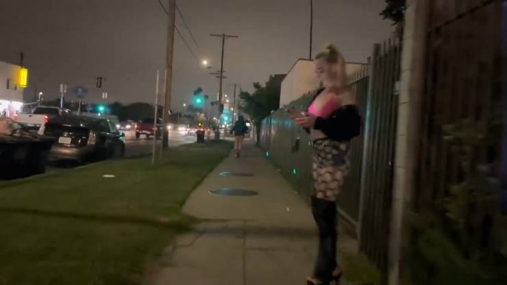 Prostitutes Walk The Streets Of Los Angeles In Their Underpants In Broad Daylight