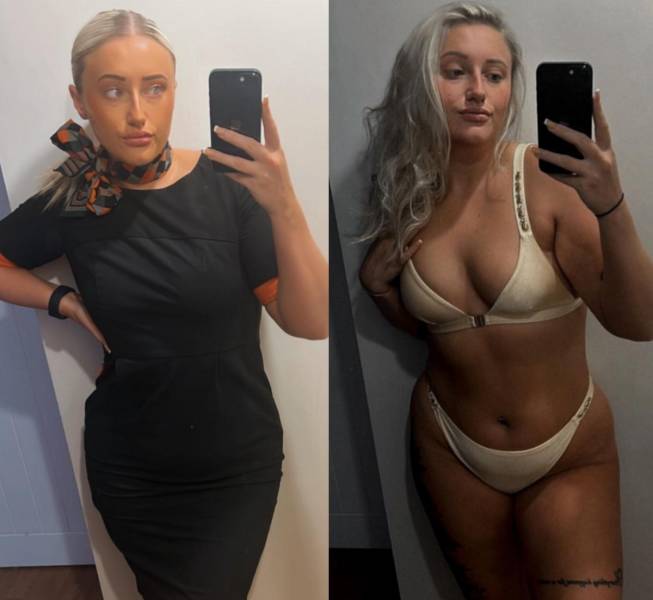 Hot Flight Attendants With And Without Their Uniforms