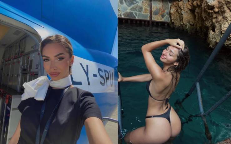 Hot Flight Attendants With And Without Their Uniforms