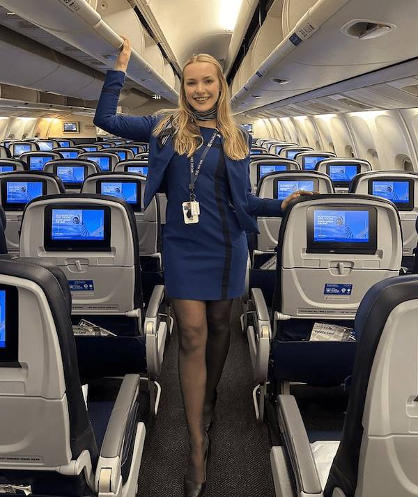 Hot Flight Attendants With And Without Their Uniforms