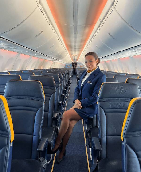 Hot Flight Attendants With And Without Their Uniforms
