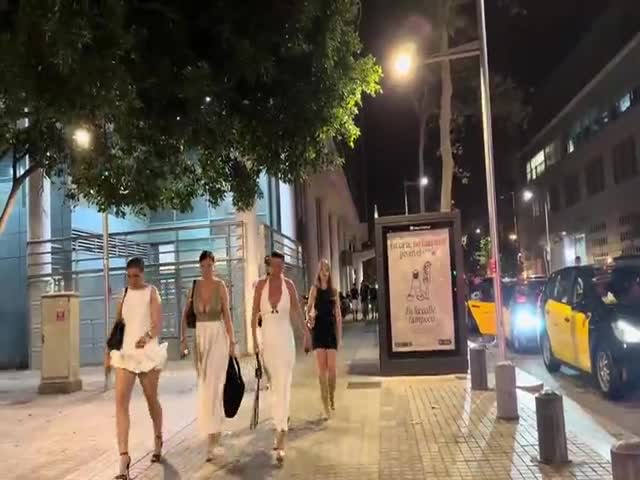 Spanish Women From The Night Streets Of Barcelona