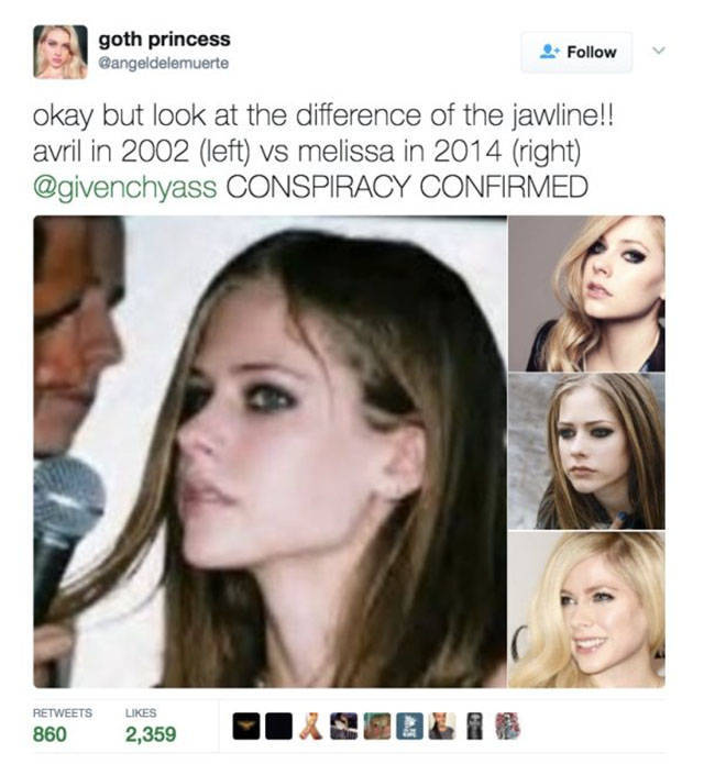 This Conspiracy Theory About Avril Lavigne’s Death Looks Creepily Realistic