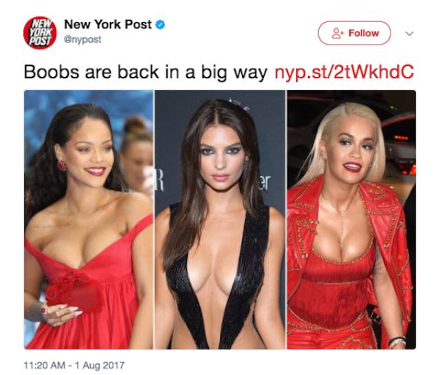 NY Post Thought Boobs Were Back, But The Internet Disagreed