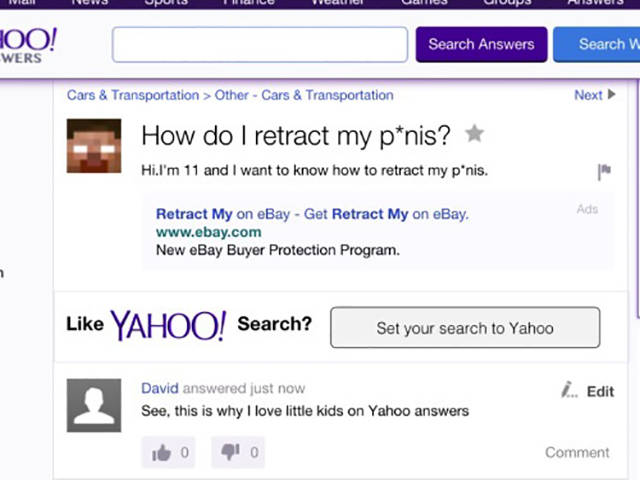 Yahoo Gets To Witness All The Strangest Questions About Sex