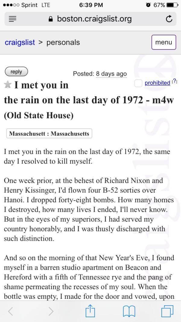 You Can Find Some Very Touching Stuff On Craigslist