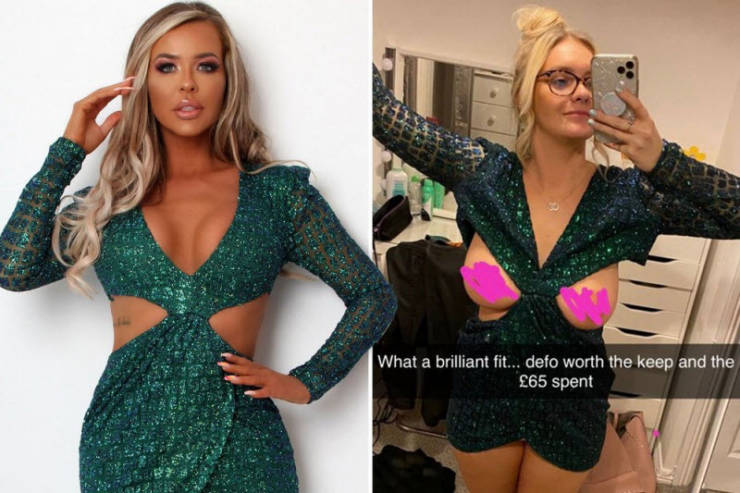 Big-Breasted Model Tries On Online Shop Dresses