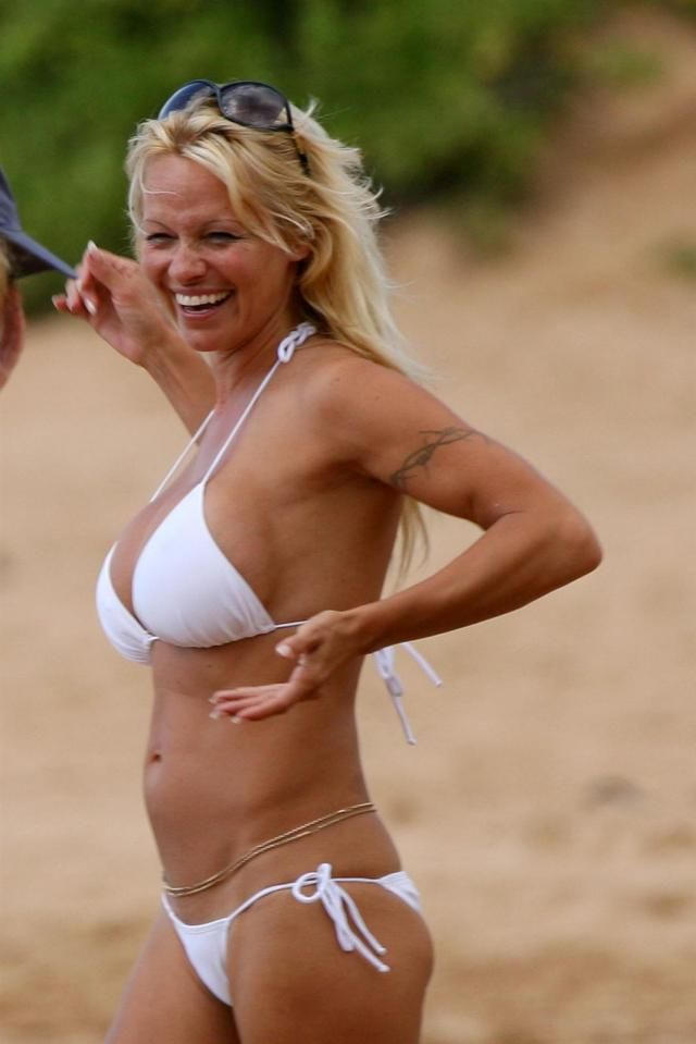 Pamela Anderson on the Beach (12 pics)