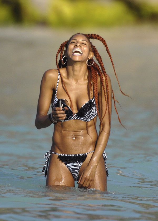 Hot Mia Frye in Bikini on the Beautiful Beach of St. Barth (7 pics)