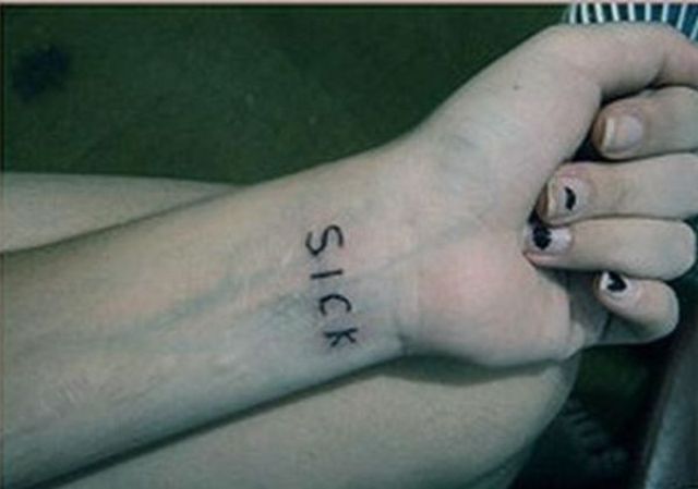 Horrible Self-made Tattoos