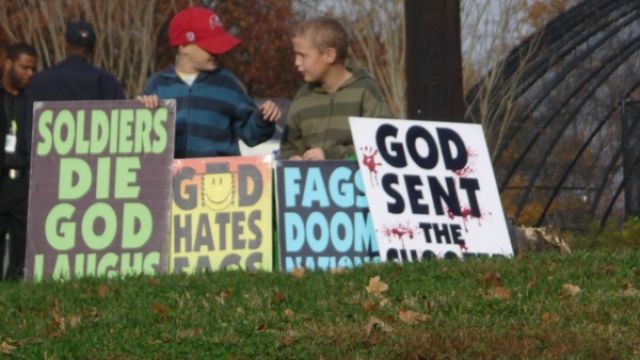 Hateful Signs from the Kids of Westboro Baptist Church
