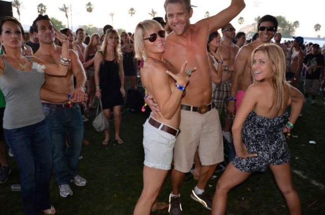 Coachella Music Festival: Half Naked Hot Young White Chicks Dancing