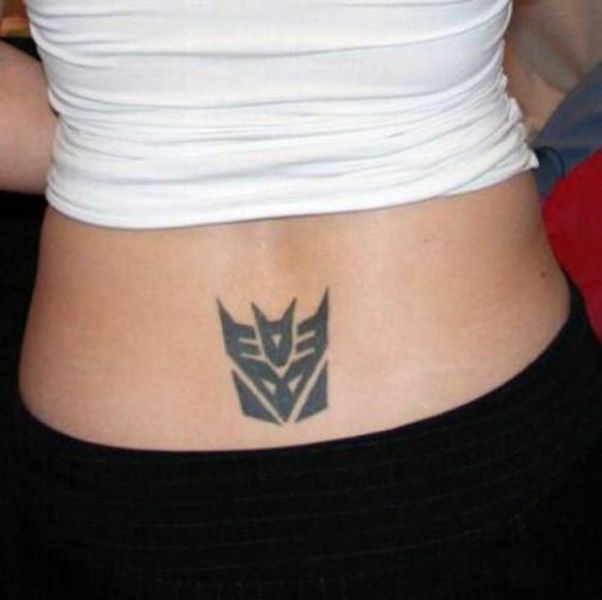 It's called a tramp stamp, but I call my lower back tattoo a sign of the  times