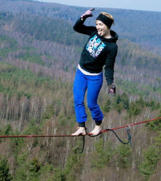 Are You This Brave? Or Gutsy Girl Sets Tightrope Record!