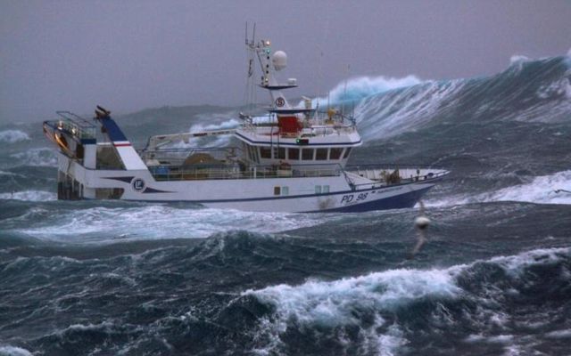 Massive Waves Pummel Fishing Boat in the North Sea