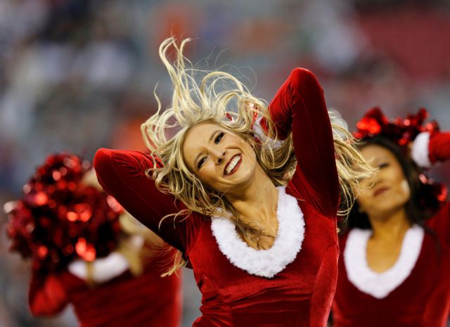 Cheerleading Snow Maidens Spread the Christmas Spirit