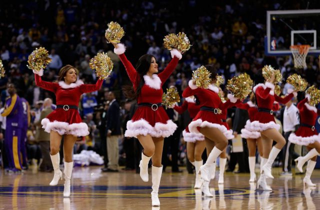 Cheerleading Snow Maidens Spread the Christmas Spirit