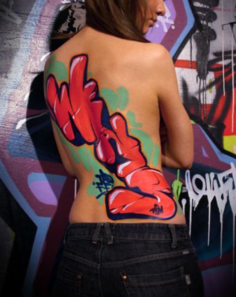 Girls with Graffiti Body Art