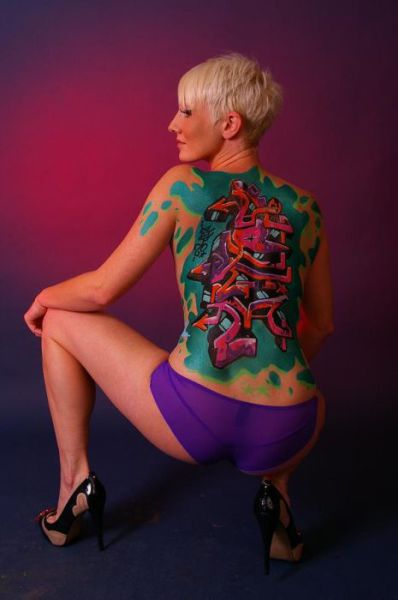 Girls with Graffiti Body Art